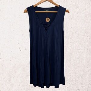 Michael Lauren Blue Tank Top Relaxed Fit